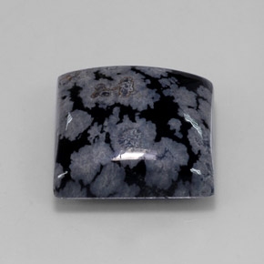 11.21克拉天然多色雪花黑曜石，方形，15×15毫米，不透明