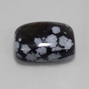 12.25克拉天然黑色雪花黑曜石，垫形剪裁，18.2×13.1毫米，不透明