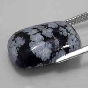 10.37克拉天然多色雪花黑曜石，垫形剪裁，17.8×12.9毫米，不透明