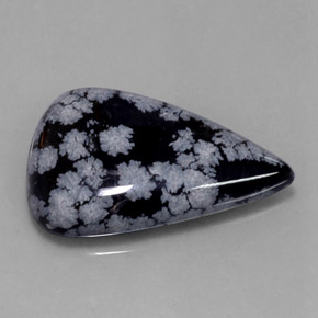 28.43克拉天然多色雪花黑曜石，梨形，32×21.6毫米，不透明