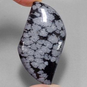 49.62克拉天然黑色雪花黑曜石，异形，40.5×23.4毫米，不透明