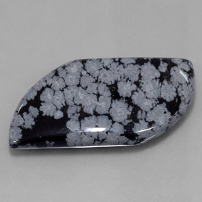 49.62克拉天然黑色雪花黑曜石，异形，40.5×23.4毫米，不透明