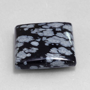 20.90克拉天然黑色雪花黑曜石，方形，19.9×19.7毫米，不透明