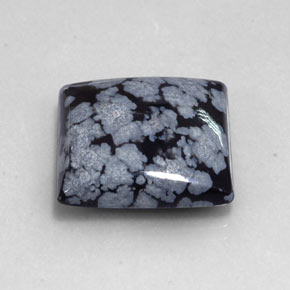 19.17克拉天然黑色雪花黑曜石，方形，19.9×19.7毫米，不透明