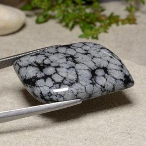 33.41克拉天然雪花黑曜石，异形，不透明