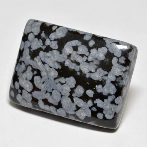 44.90克拉天然多色雪花黑曜石，长方形切工，31.2×21.5毫米，不透明