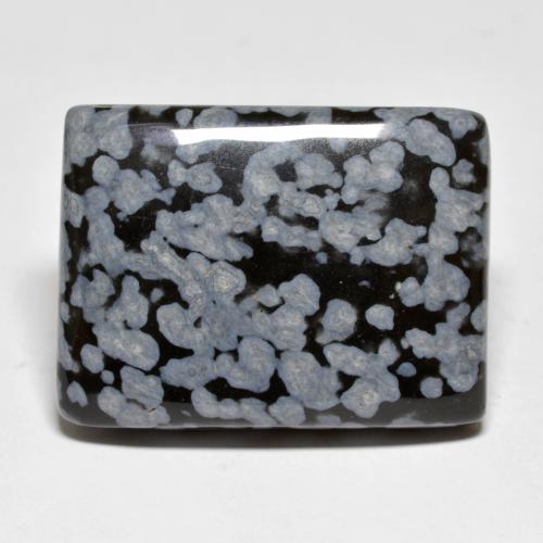 44.90克拉天然多色雪花黑曜石，长方形切工，31.2×21.5毫米，不透明