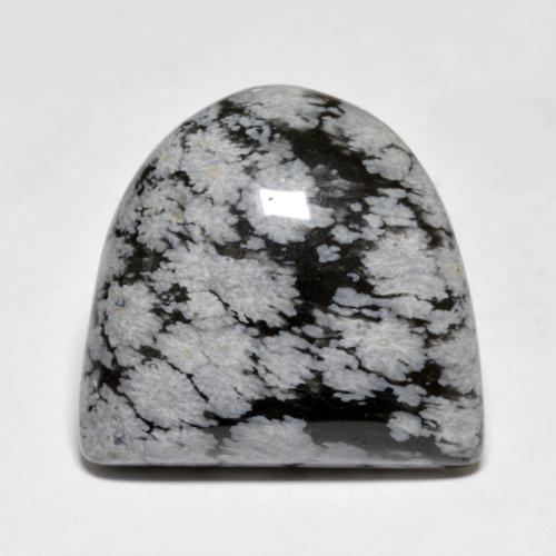 22.24克拉天然多色雪花黑曜石，异形，22.1×20.9毫米，不透明