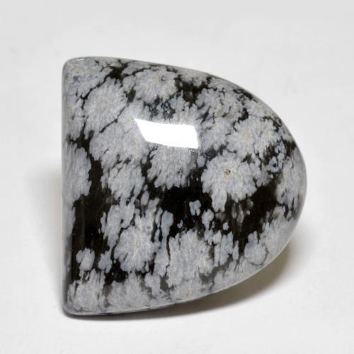 22.24克拉天然多色雪花黑曜石，异形，22.1×20.9毫米，不透明