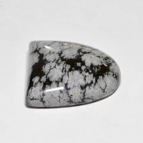 22.24克拉天然多色雪花黑曜石，异形，22.1×20.9毫米，不透明