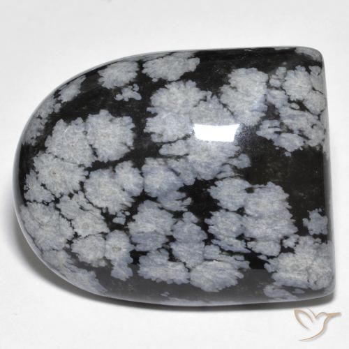 29.59ct 天然 灰白黑色 雪花黑曜石, 花式切割, 不透明