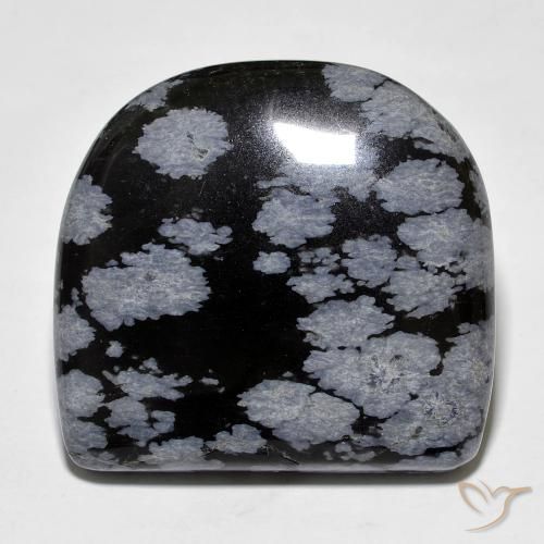 35.68克拉天然雪花黑曜石，花式切割，不透明