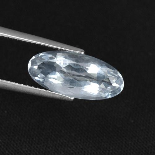 2.85克拉天然白色方钠石，椭圆形切割，15.6×7.1毫米，VS
