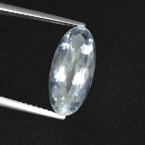 2.85克拉天然白色方钠石，椭圆形切割，15.6×7.1毫米，VS