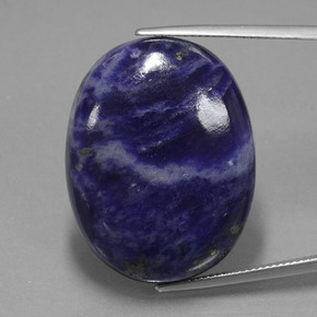 40.90克拉天然方钠石，椭圆形切割，30.2×23.3毫米，不透明
