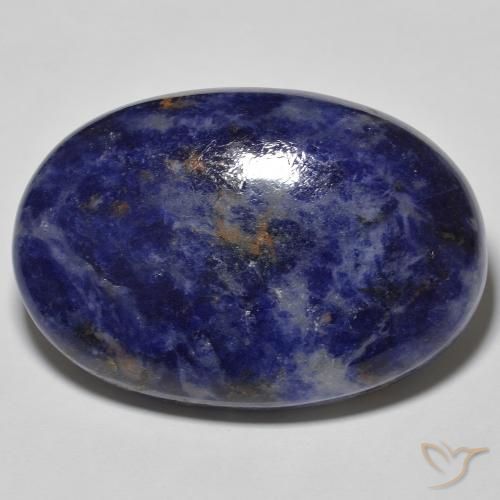 54.28ct 天然 深蓝色 方钠石, 椭圆形, 不透明