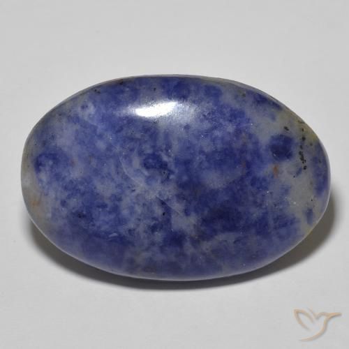 29.83ct 天然 灰蓝色 方钠石, 椭圆形, 不透明
