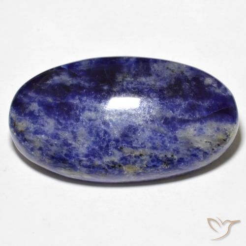 34.08ct 天然 海军蓝 方钠石, 椭圆形, 不透明