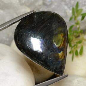 11.71克拉天然光谱石，梨形，不透明