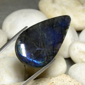 22.92克拉天然光谱石，梨形，不透明