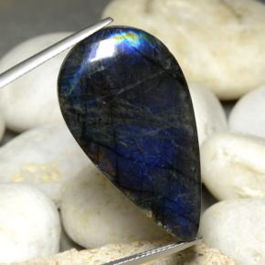 22.92克拉天然光谱石，梨形，不透明