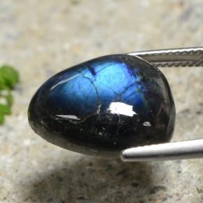 11.36克拉天然光谱石，梨形，不透明