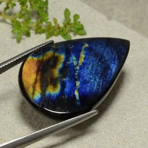 25.36克拉天然光谱石，梨形，不透明