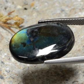 9.95克拉天然多色光谱拉长石，椭圆形切割，21.3×15.6毫米，不透明
