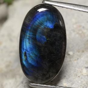 3.27克拉天然多色光谱拉长石，椭圆形切割，15.8×9.4毫米，不透明