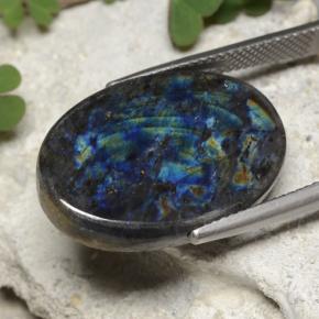 13.11克拉天然光谱石，椭圆形切割，不透明