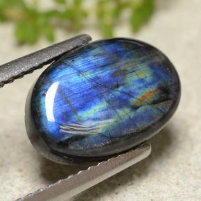 2.95克拉天然光谱石，椭圆形切割，不透明