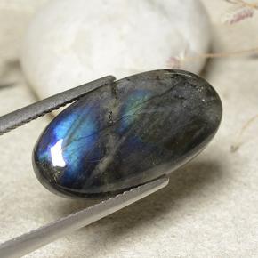 7.34克拉天然光谱石，椭圆形切割，不透明