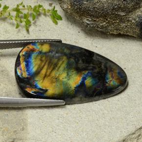 19.61克拉天然光谱石，梨形，不透明