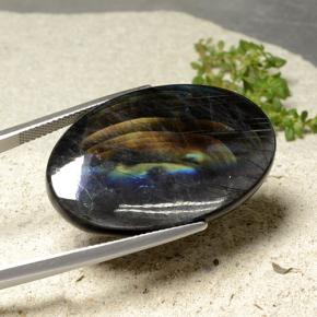 27.41克拉天然光谱石，椭圆形切割，不透明