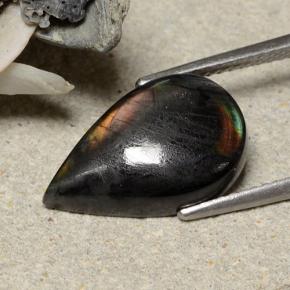 5.24克拉天然多色光谱拉长石，梨形，15.8×9.9毫米，不透明
