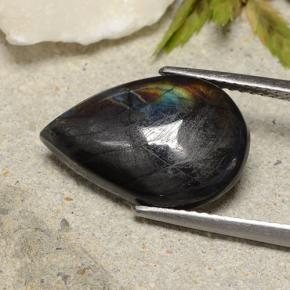 4.80克拉天然多色光谱拉长石，梨形，16.5×10.8毫米，不透明