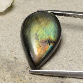 6.53克拉天然光谱石，梨形，不透明