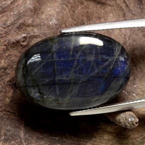 16.82克拉天然光谱石，椭圆形切割，不透明