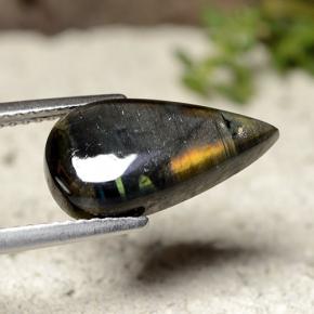 3.44克拉天然光谱石，梨形，不透明