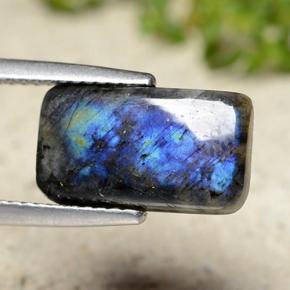 3.36克拉天然多色光谱拉长石，垫形剪裁，13.9×7.8毫米，不透明