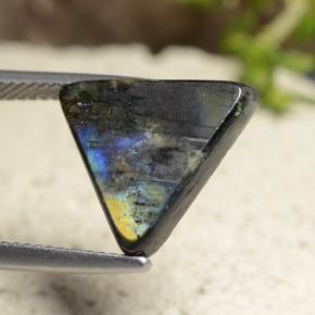 4.79克拉天然多色光谱拉长石，三角形，15.2×13.6毫米，不透明