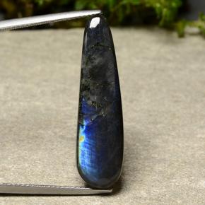 11.41克拉天然多色光谱拉长石，梨形，32.2×8.9毫米，不透明