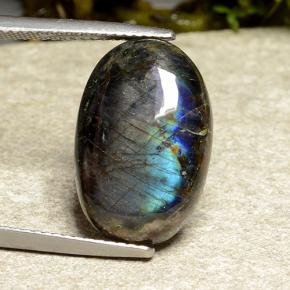 8.80克拉天然多色光谱拉长石，椭圆形切割，18.1×11.9毫米，不透明