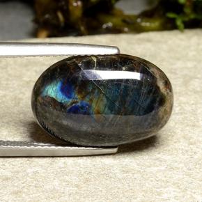 8.80克拉天然多色光谱拉长石，椭圆形切割，18.1×11.9毫米，不透明