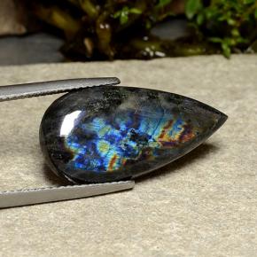 8.44克拉天然光谱石，梨形，不透明