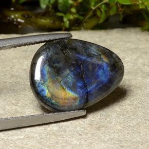 5.27克拉天然光谱石，梨形，不透明