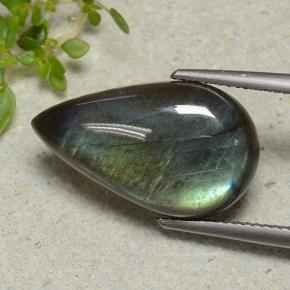 9.19克拉天然光谱石，梨形，不透明