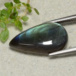 9.19克拉天然光谱石，梨形，不透明