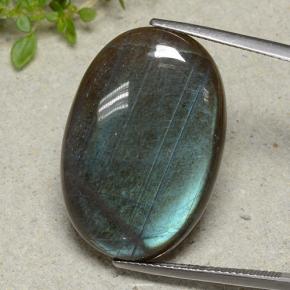 25.53克拉天然光谱石，椭圆形切割，不透明