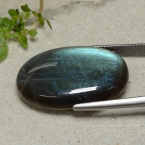 25.53克拉天然光谱石，椭圆形切割，不透明